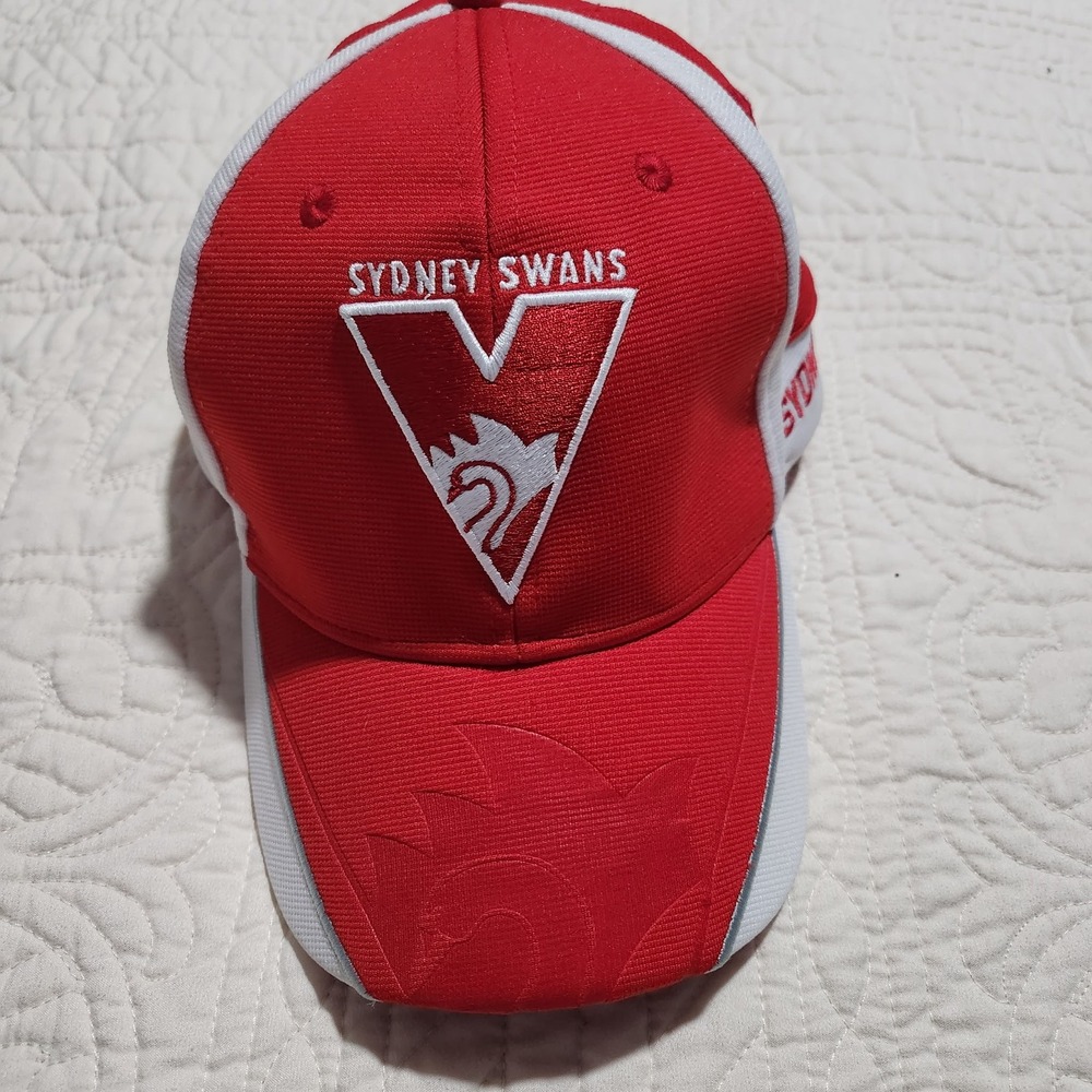 Sydney Swans AFL Hat Red White Adjustable Baseball Cap Official Merchandise 58cm